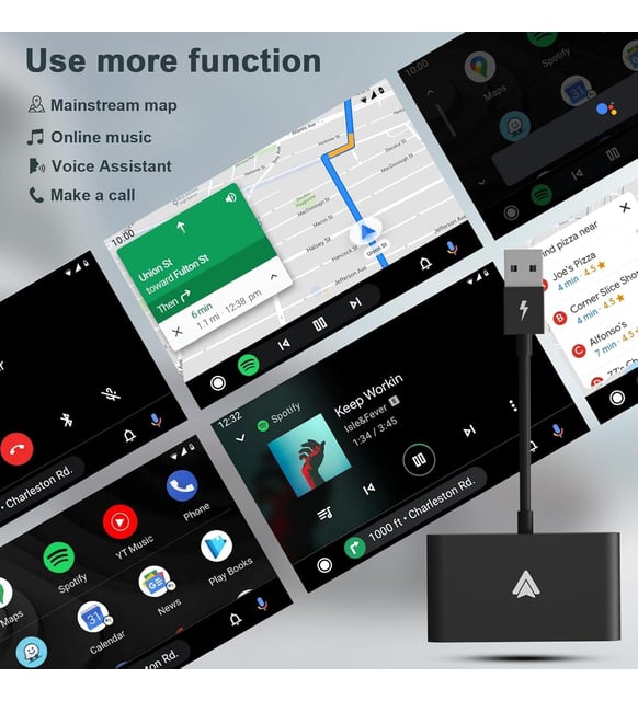 Bilişim Burada MT39 ZR 776 Kablosuz Android Auto Adaptörü Kablolu Android Autoyu Kablosuz Yapar